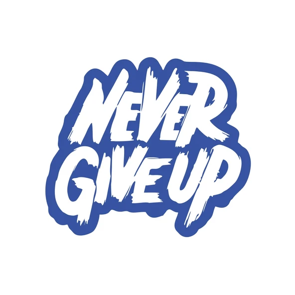 Never Give Up Araba Sticker 17x17 Cm Mavi ürün görseli 1