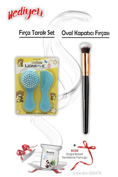 Mavi Fırça Tarak Seti ve Oval Kapatıcı Fırçası ROSIE Hediyeli ürün görseli 1