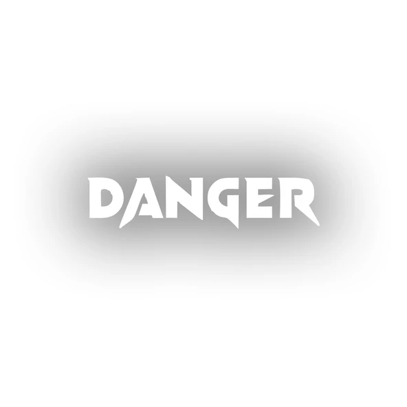 Danger Araba Sticker 17x17 Cm Beyaz ürün görseli 1