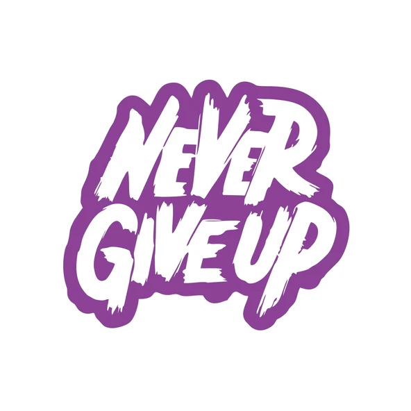 Never Give Up Araba Sticker 17x17 Cm Mor ürün görseli 1