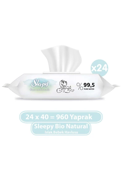 Sleepy Islak Mendil Bio Natural Yenidoğan 40x24 Adet ürün görseli 1