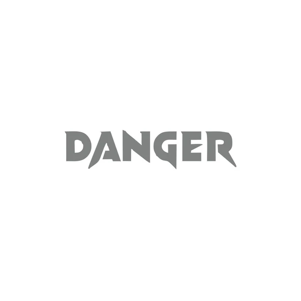 Danger Araba Sticker 17x17 Cm Gri ürün görseli 1
