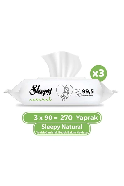 Sleepy Natural Yenidoğan Islak Mendili 270 Yaprak ürün görseli 1