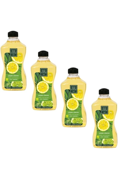 Eyüp Sabri Tuncer Doğal Zeytinyağlı Çeşme Limonu Sıvı Sabun 1.5 lt x4 ürün görseli 1
