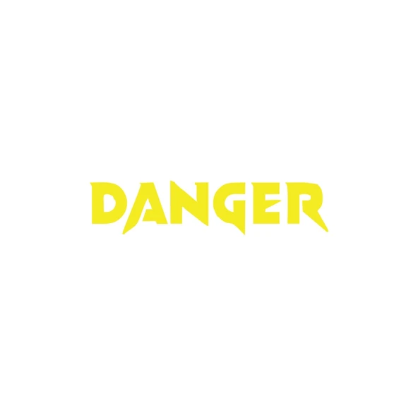 Danger Araba Sticker 17x17 Cm Sarı ürün görseli 1