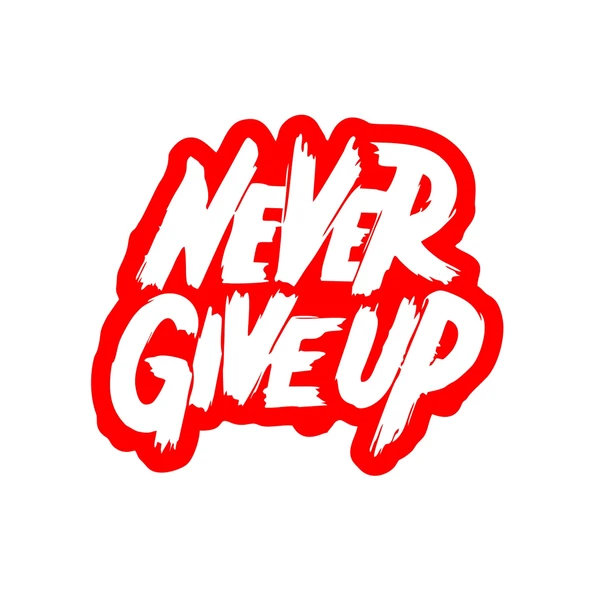 Never Give Up Araba Sticker 17x17 Cm Kırmızı ürün görseli 1