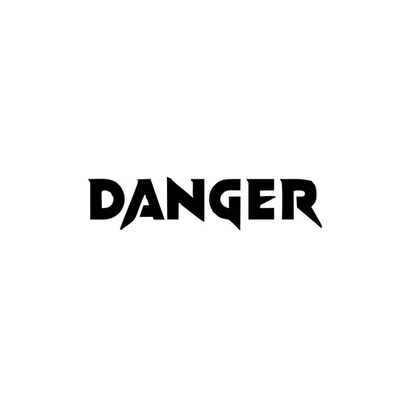 Danger Araba Sticker 17x17 Cm Siyah ürün görseli 1