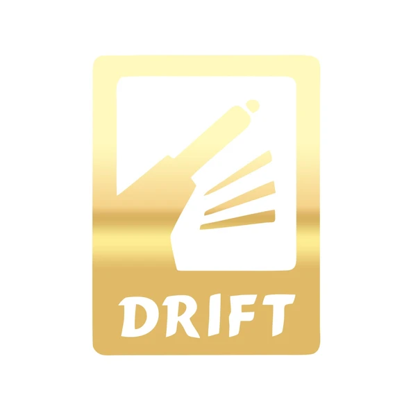 Drift Araba Sticker 17x17 Cm Gold ürün görseli 1