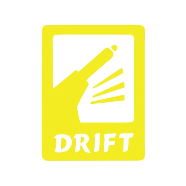 Drift Araba Sticker 17x17 Cm Sarı ürün görseli 1