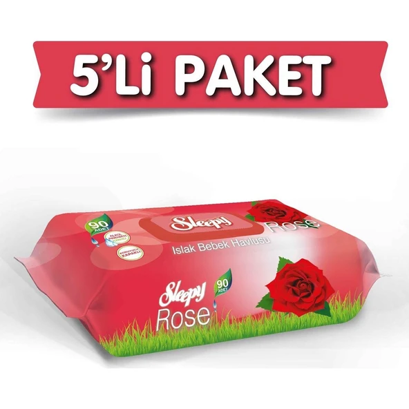 Sleepy Gül Kokulu Islak Havlu 90 Lı 5 'li ürün görseli 1
