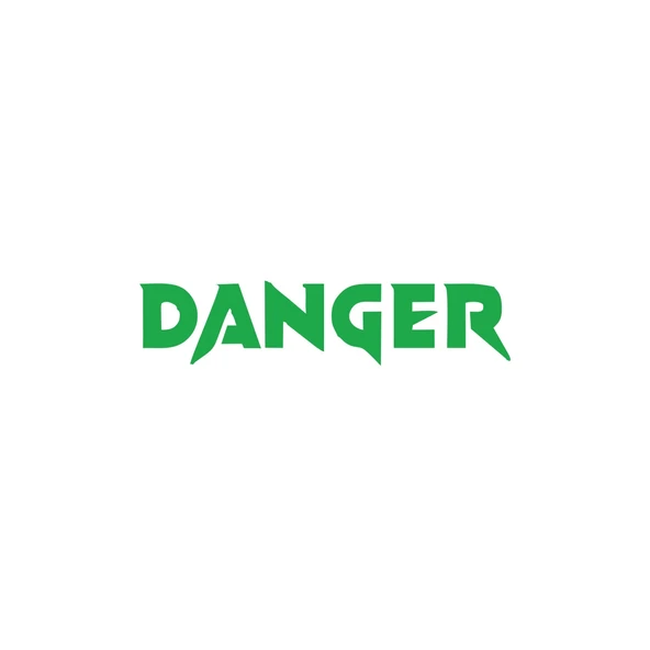 Danger Araba Sticker 17x17 Cm Yeşil ürün görseli 1