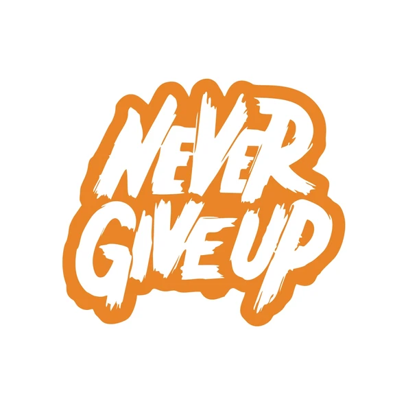 Never Give Up Araba Sticker 17x17 Cm Turuncu ürün görseli 1