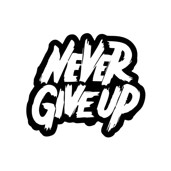 Never Give Up Araba Sticker 17x17 Cm Siyah ürün görseli 1