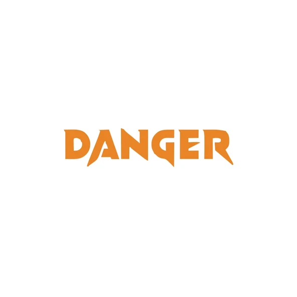 Danger Araba Sticker 17x17 Cm Turuncu ürün görseli 1