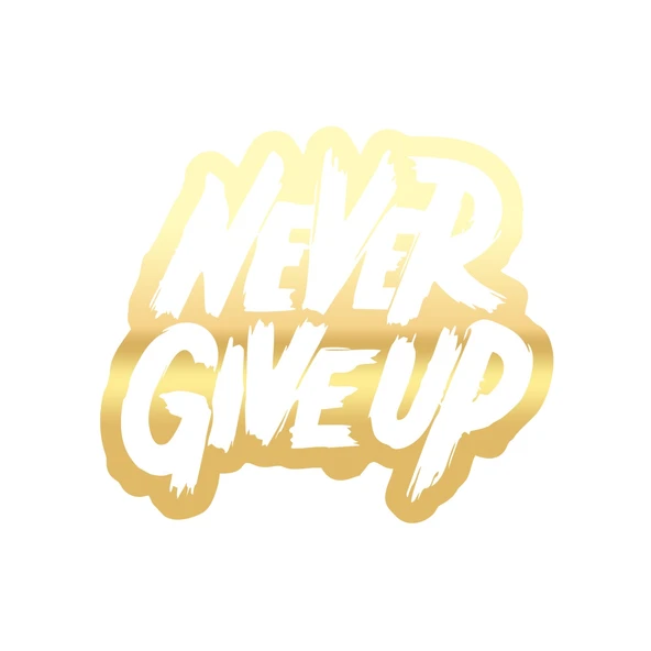 Never Give Up Araba Sticker 17x17 Cm Gold ürün görseli 1