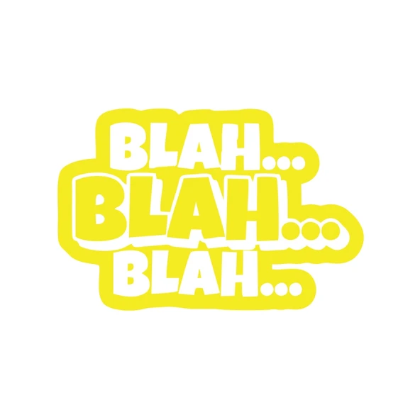 Blah Blah Blah Araba Sticker 17x17 Cm Sarı ürün görseli 1