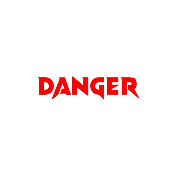 Danger Araba Sticker 17x17 Cm Kırmızı ürün görseli 1