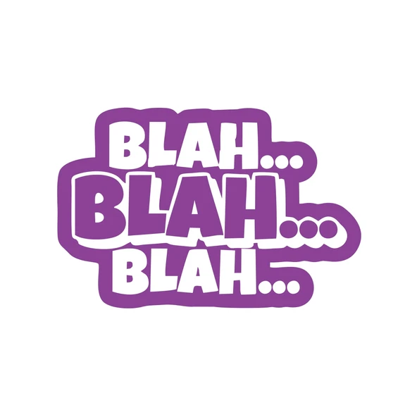 Blah Blah Blah Araba Sticker 17x17 Cm Mor ürün görseli 1