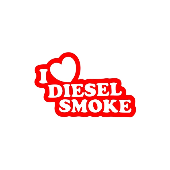 I Love Diesel Smoke Araba Sticker 17x17 Cm Kırmızı ürün görseli 1