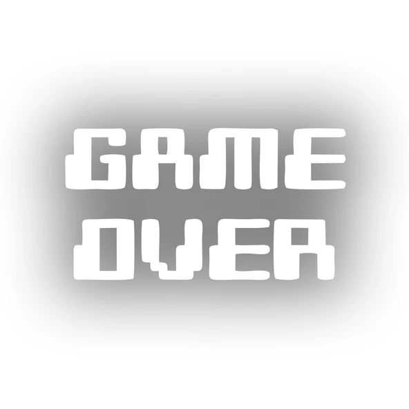 Game Over Araba Sticker 17x17 Cm Beyaz ürün görseli 1
