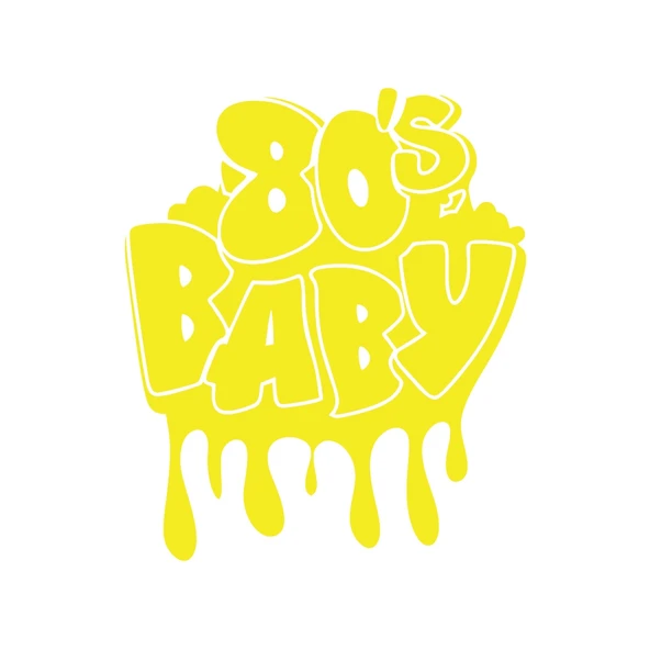 80's Baby Araba Sticker 17x17 Cm Sarı ürün görseli 1