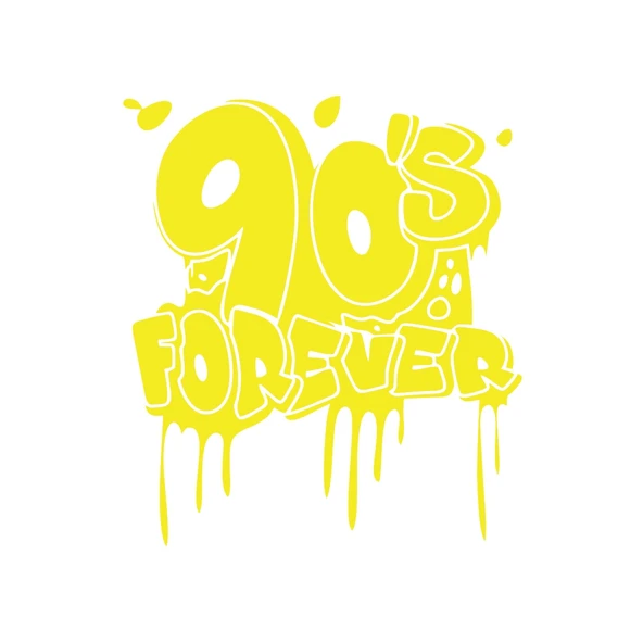 90's Forever Araba Sticker 17x17 Cm Sarı ürün görseli 1