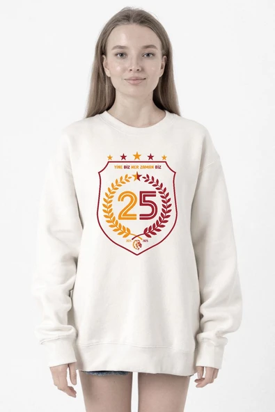 25 Şampiyonluk Yine Biz Beyaz Kadın 2ip Sweatshirt ürün görseli 1