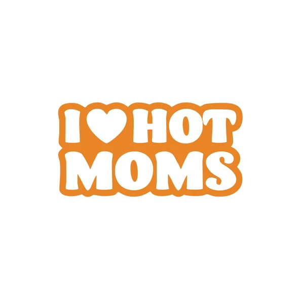 I Love Hot Moms Araba Stickeri 17x17 Cm Turuncu ürün görseli 1