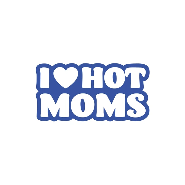 I Love Hot Moms Araba Stickeri 17x17 Cm Mavi ürün görseli 1