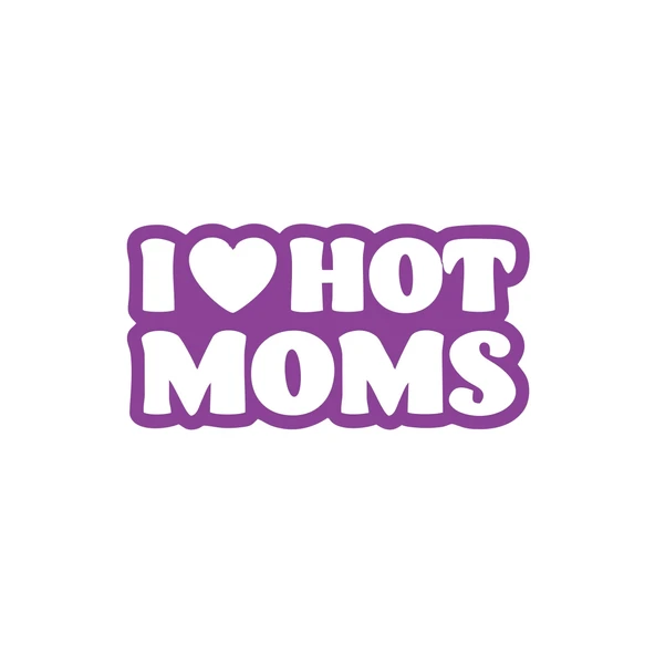 I Love Hot Moms Araba Stickeri 17x17 Cm Mor ürün görseli 1