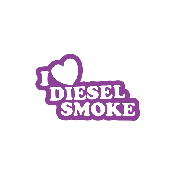 I Love Diesel Smoke Araba Sticker 17x17 Cm Mor ürün görseli 1