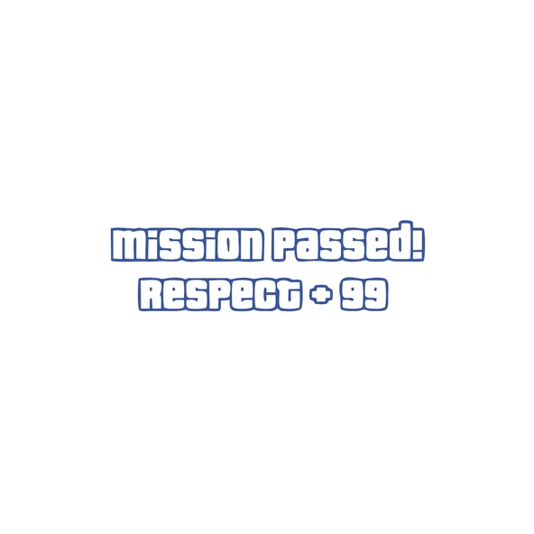 Mission Passed Respect +99 Araba Stickeri 17x17 Cm Mavi ürün görseli 1