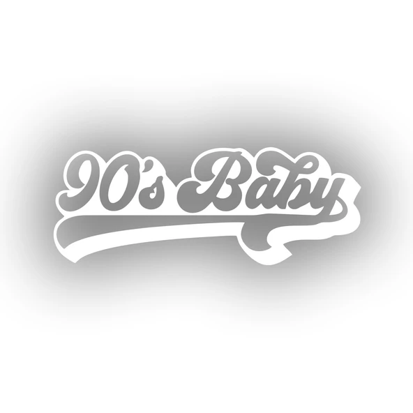90's Baby Araba Sticker 17x17 Cm Beyaz ürün görseli 1