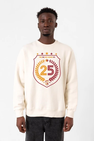 25 Şampiyonluk Yine Biz Ekru Erkek 2ip Sweatshirt ürün görseli 1