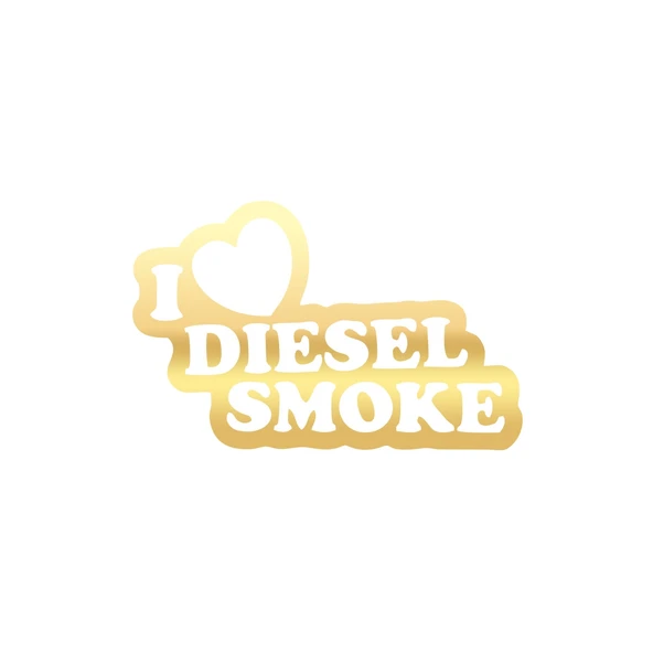 I Love Diesel Smoke Araba Sticker 17x17 Cm Gold ürün görseli 1