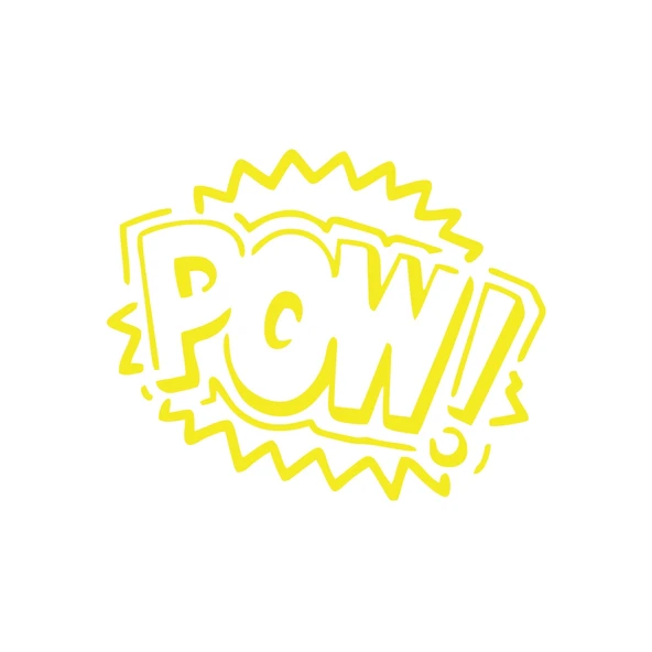 Pow Araba Sticker 17x17 Cm Sarı ürün görseli 1