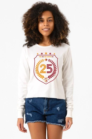 25 Şampiyonluk Yine Biz Ekru Ekstra Uzunkol Sweatshirt ürün görseli 1