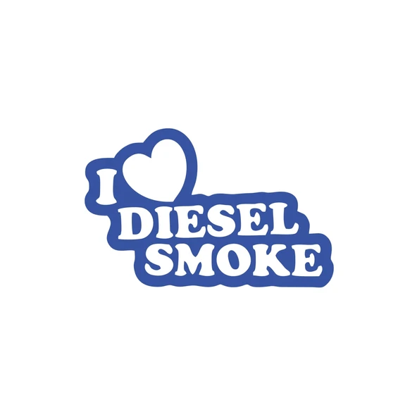 I Love Diesel Smoke Araba Sticker 17x17 Cm Mavi ürün görseli 1