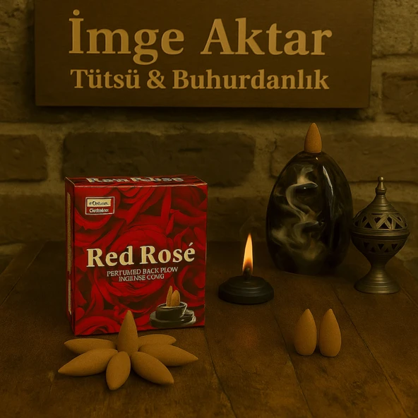 Darshan Kırmızı Gül (Red Rose) Geri Akış Tütsü (10 Adet) - Şelale Etkili ürün görseli 1