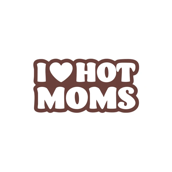 I Love Hot Moms Araba Stickeri 17x17 Cm Kahverengi ürün görseli 1