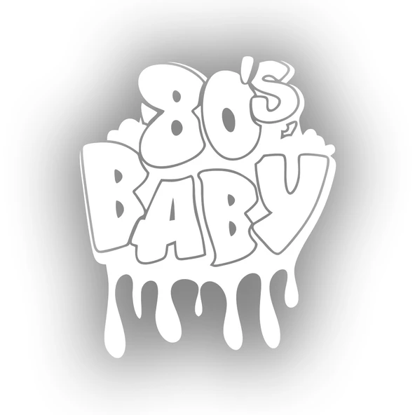 80's Baby Araba Sticker 17x17 Cm Beyaz ürün görseli 1