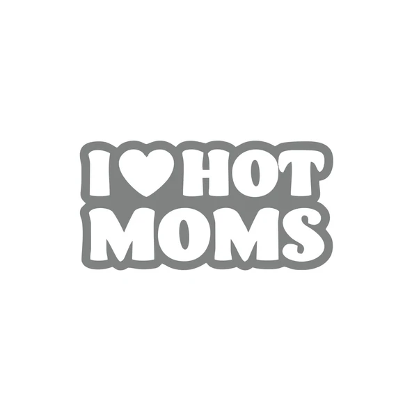 I Love Hot Moms Araba Stickeri 17x17 Cm Gri ürün görseli 1