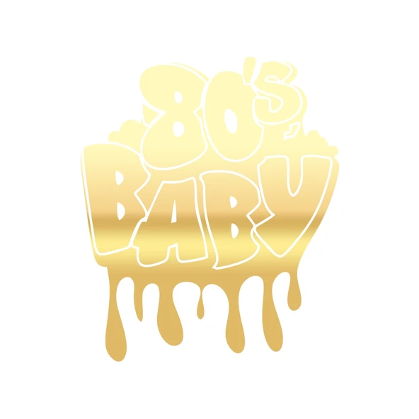 80's Baby Araba Sticker 17x17 Cm Gold ürün görseli 1