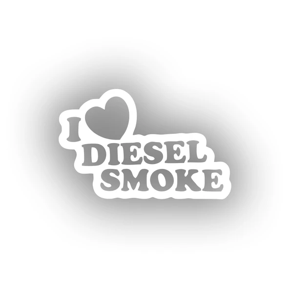 I Love Diesel Smoke Araba Sticker 17x17 Cm Beyaz ürün görseli 1