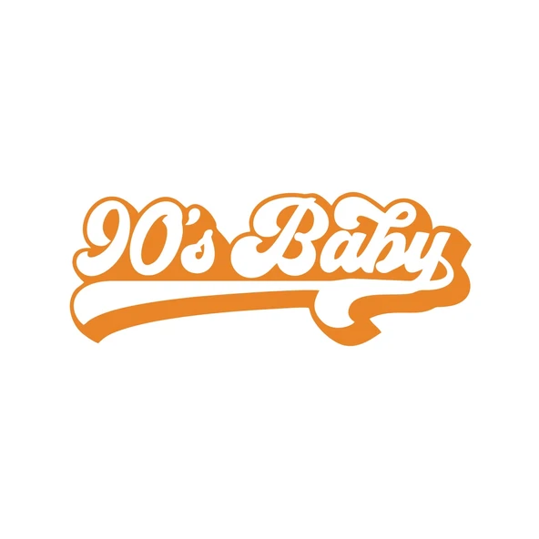 90's Baby Araba Sticker 17x17 Cm Turuncu ürün görseli 1