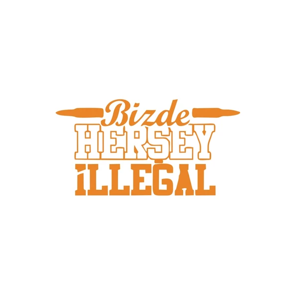 Bizde Her Şey İllegal Araba Sticker 17x17 Cm Turuncu ürün görseli 1