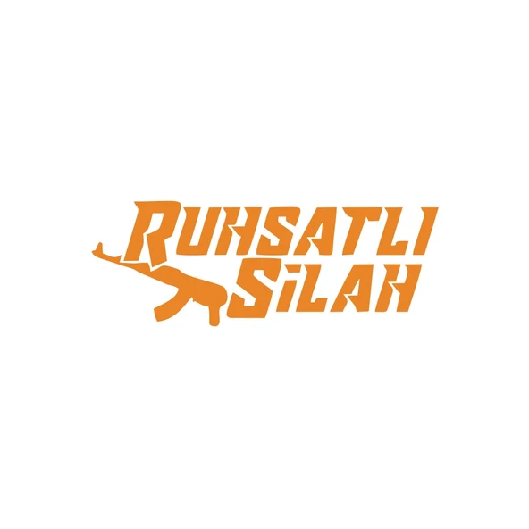 Ruhsatlı Silah Araba Sticker 17x17 Cm Turuncu ürün görseli 1