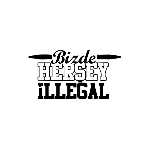 Bizde Her Şey İllegal Araba Sticker 17x17 Cm Siyah ürün görseli 1