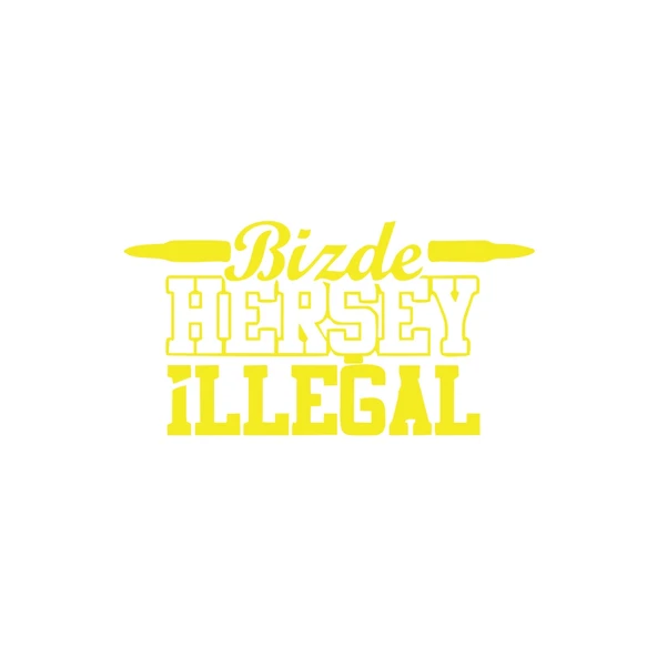 Bizde Her Şey İllegal Araba Sticker 17x17 Cm Sarı ürün görseli 1