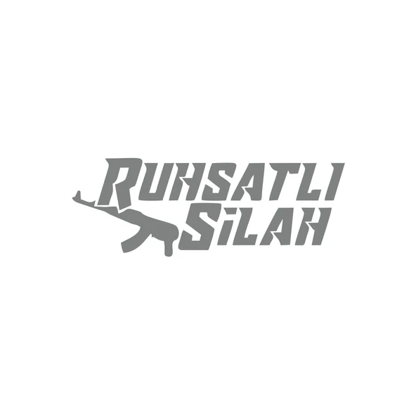Ruhsatlı Silah Araba Sticker 17x17 Cm Gri ürün görseli 1